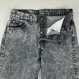 Vintage 80s Levi's Jeans 501xx Mens 29x34 Black Acid Wash Denim USA Biker Punk